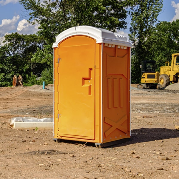 how often are the portable restrooms cleaned and serviced during a rental period in Lily Lake